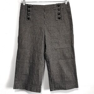 Larry Levine Striped Wide Leg Cropped Pants